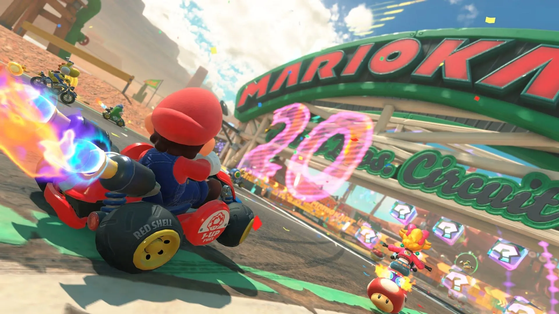 Các tay đua Mario Kart World sẵn sàng tại vạch xuất phát
