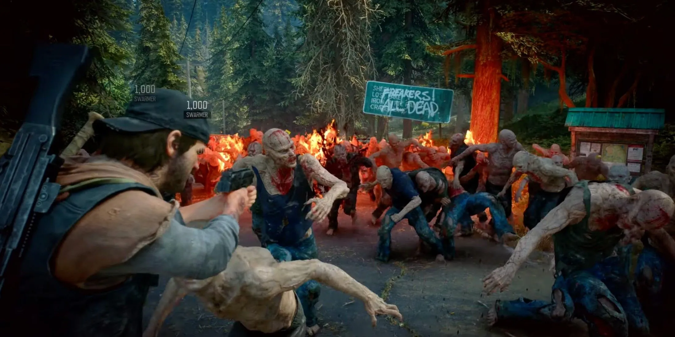 Deacon St. John đối mặt với đám đông Freaker trong chế độ Horde Assault của Days Gone Remastered