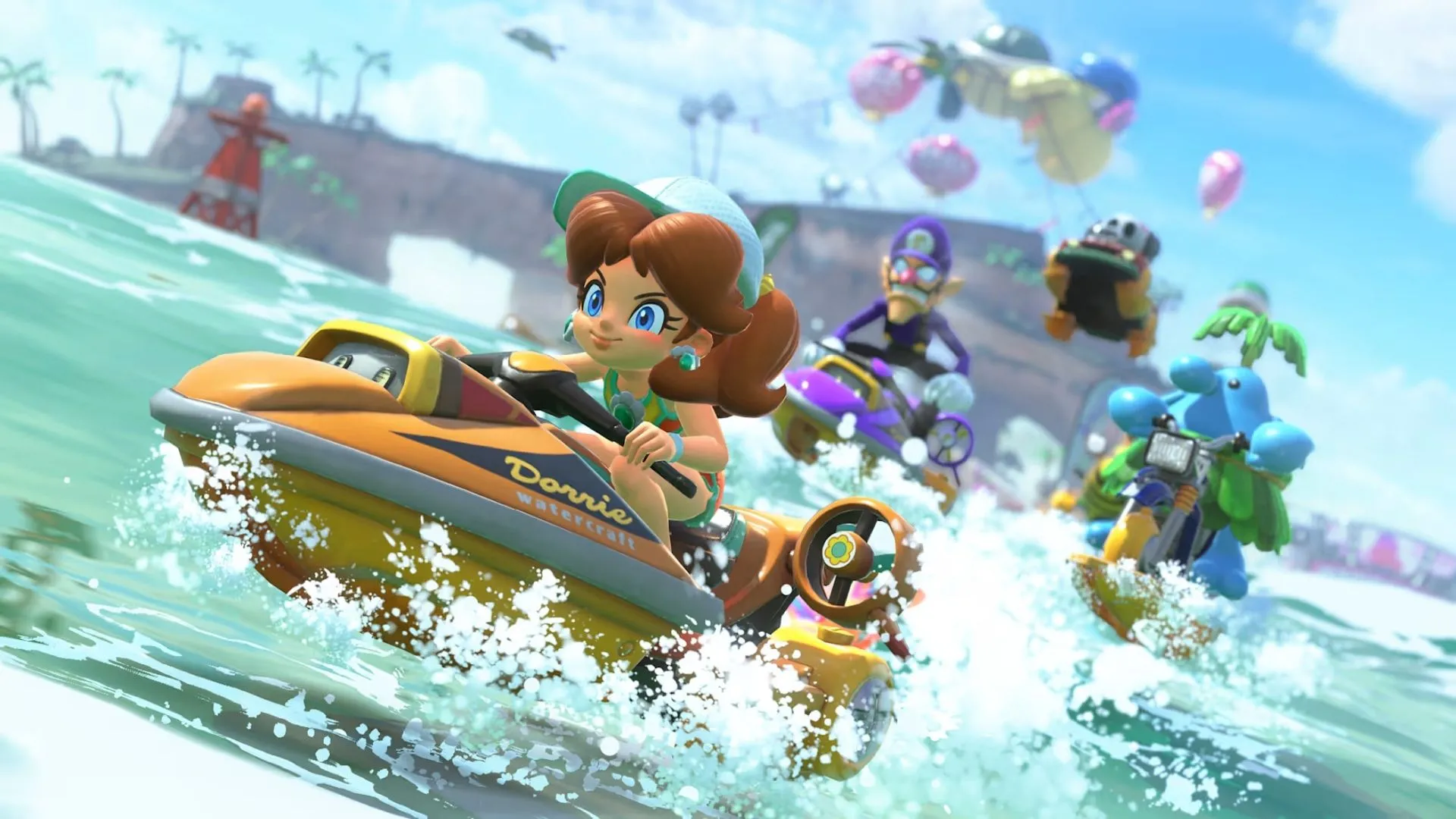 Khung cảnh đường đua rộng lớn trong Mario Kart World