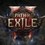 Logo Path of Exile 2 trên nền mờ xanh xám, biểu tượng của sự kiện Gamescom 2025 sắp tới