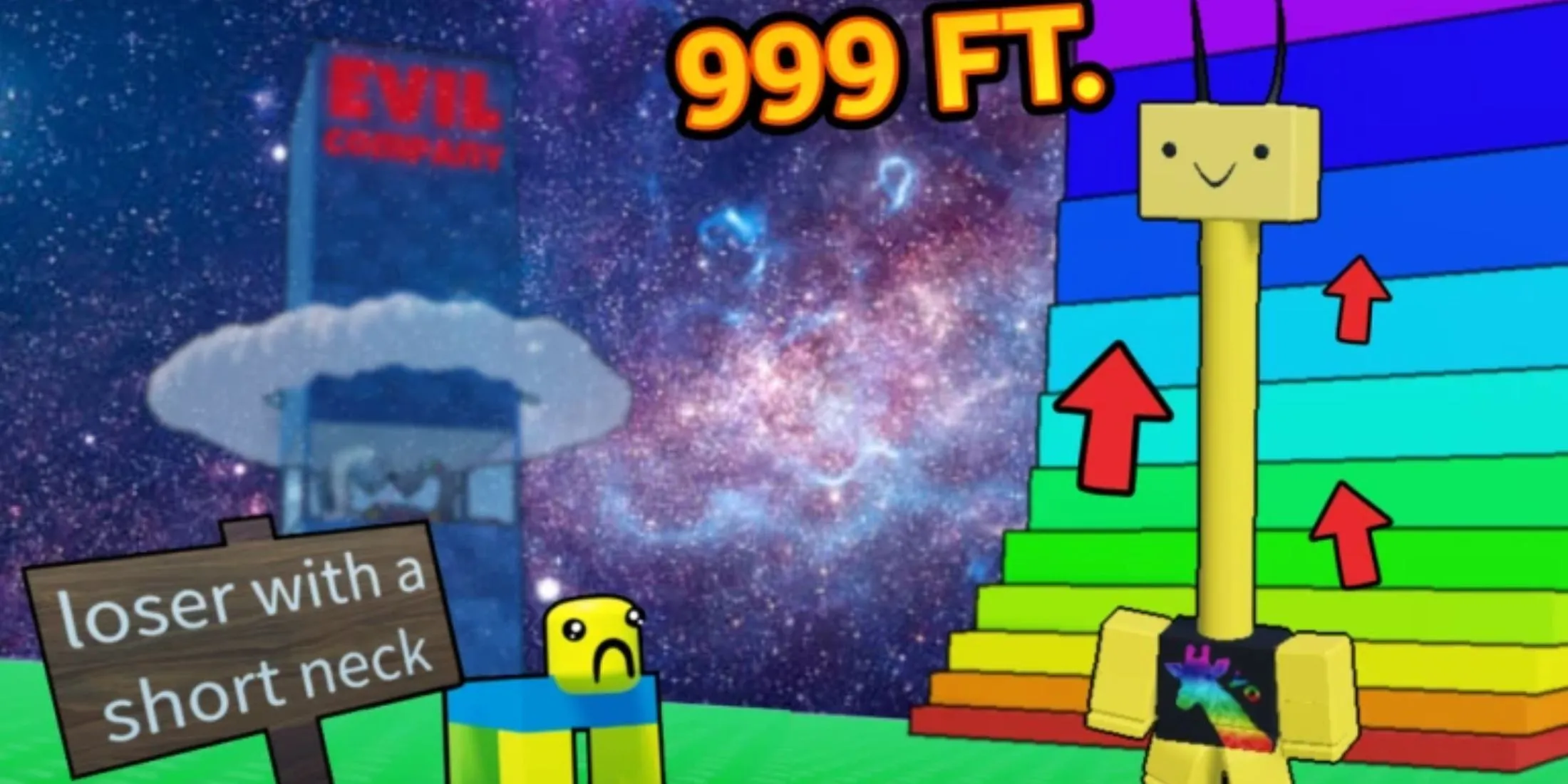 Người chơi với chiếc cổ dài đặc trưng trong game Every Second Your Neck Grows Roblox