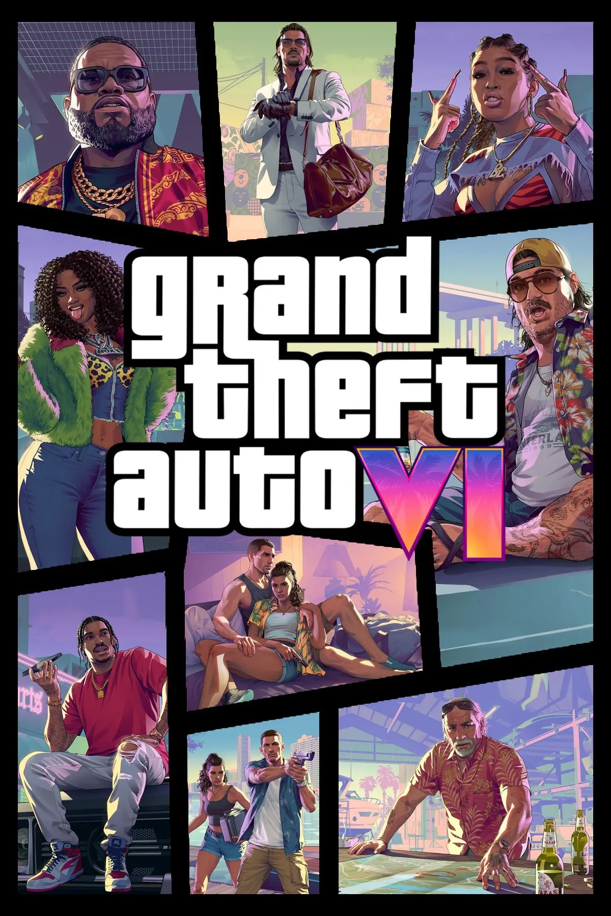 Ảnh bìa chính thức của Grand Theft Auto 6, biểu tượng cho tựa game được mong đợi nhất của Rockstar Games.