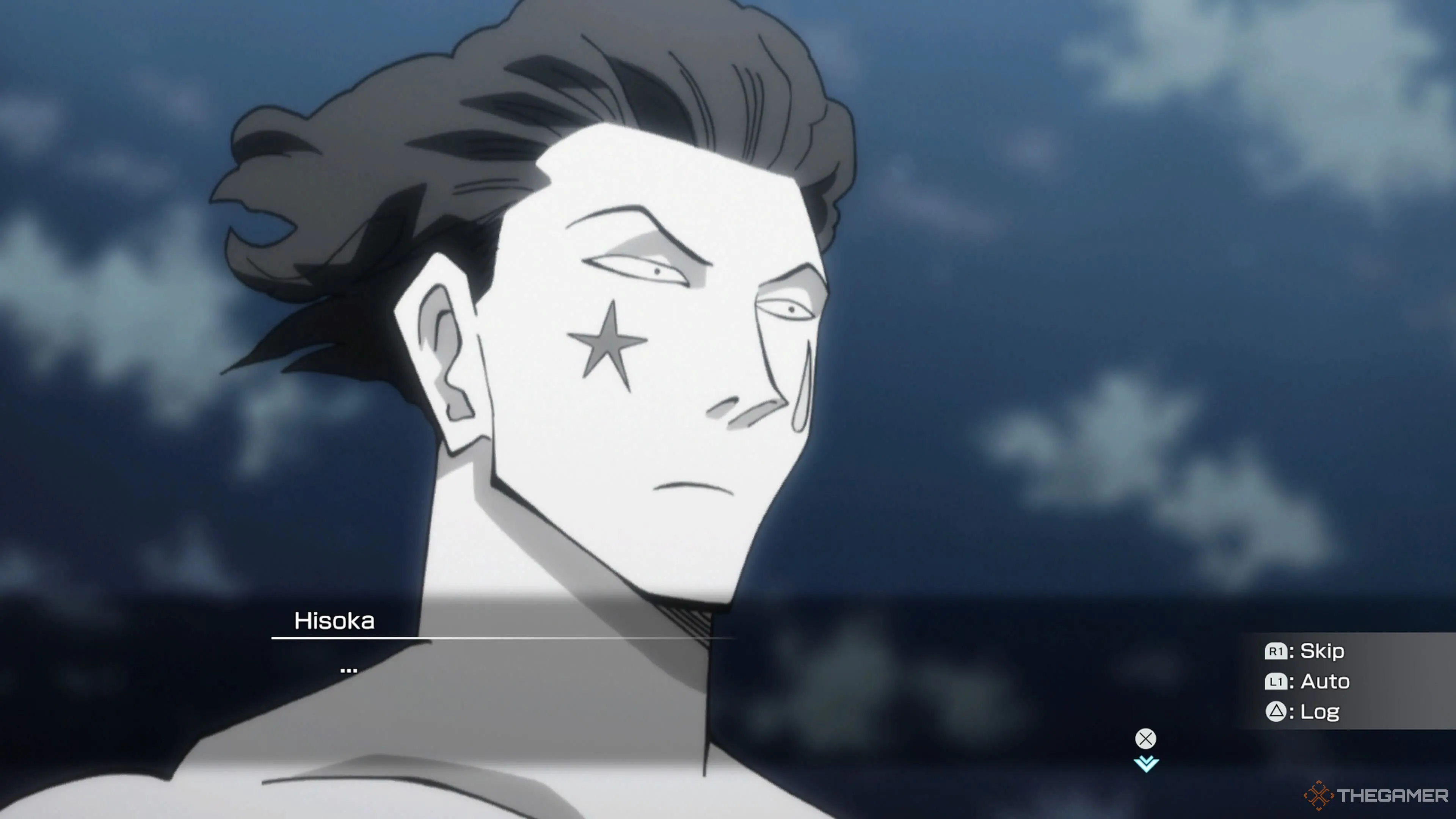 Biểu cảm bất ngờ của Hisoka, một nhân vật phản diện nổi bật, trong Hunter x Hunter: Nen x Impact.