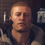 BJ Blazkowicz bị chĩa súng vào đầu trong Wolfenstein: The New Order.
