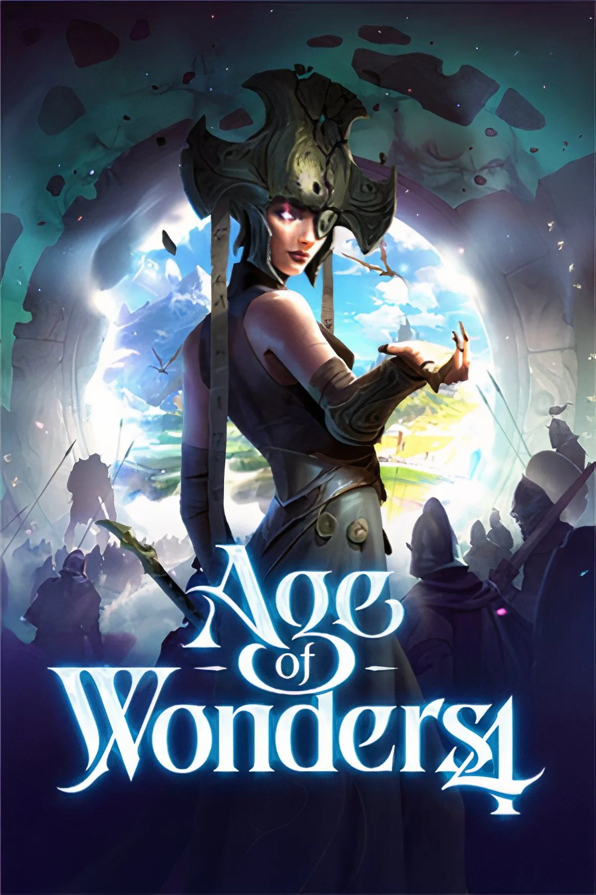 Cảnh quan bản đồ thế giới Age of Wonders 4 với nhiều phe phái và công trình phép thuật đặc trưng.