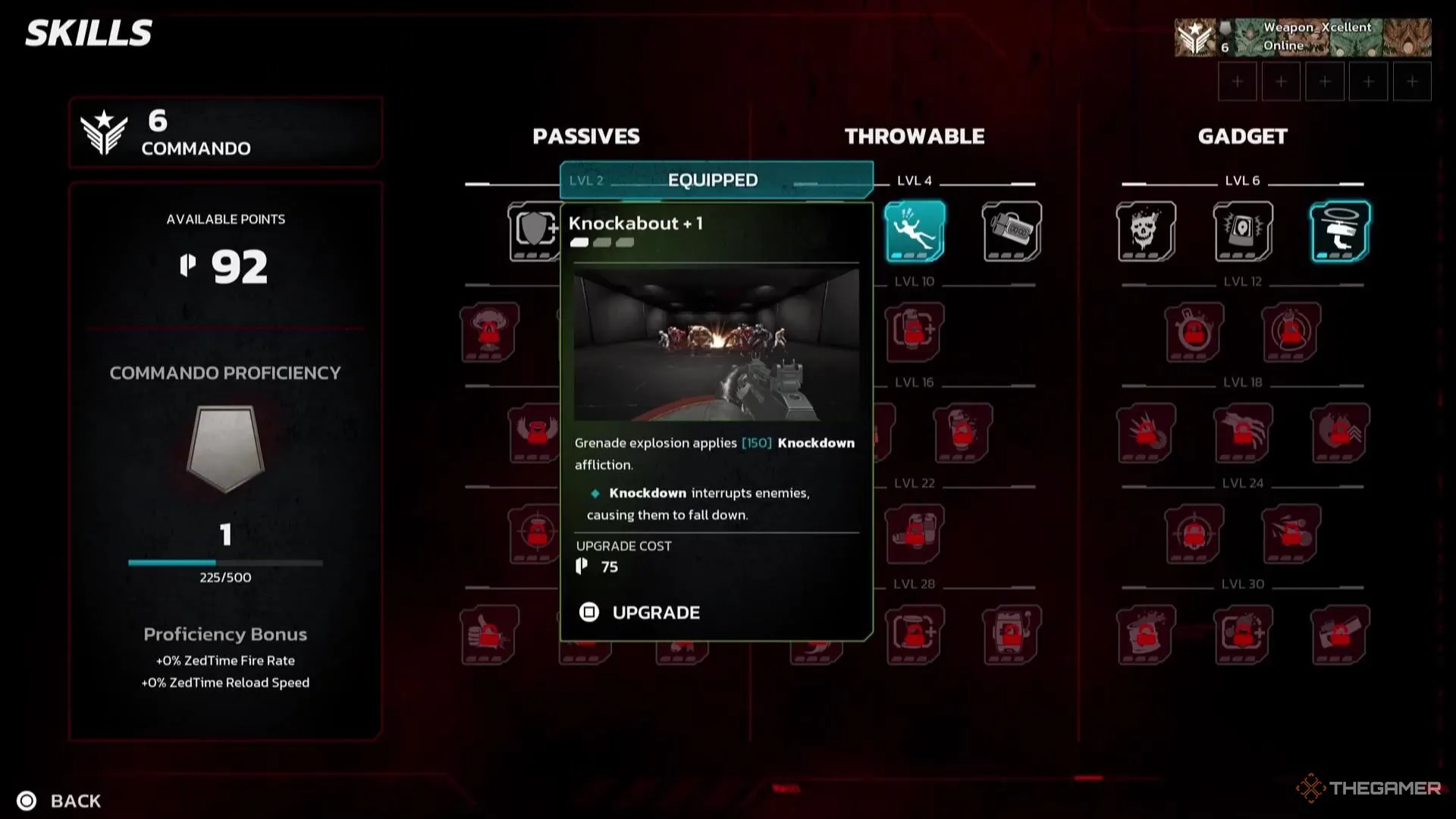 Cây kỹ năng Commando trong Killing Floor 3, gợi ý việc linh hoạt điều chỉnh điểm kỹ năng.