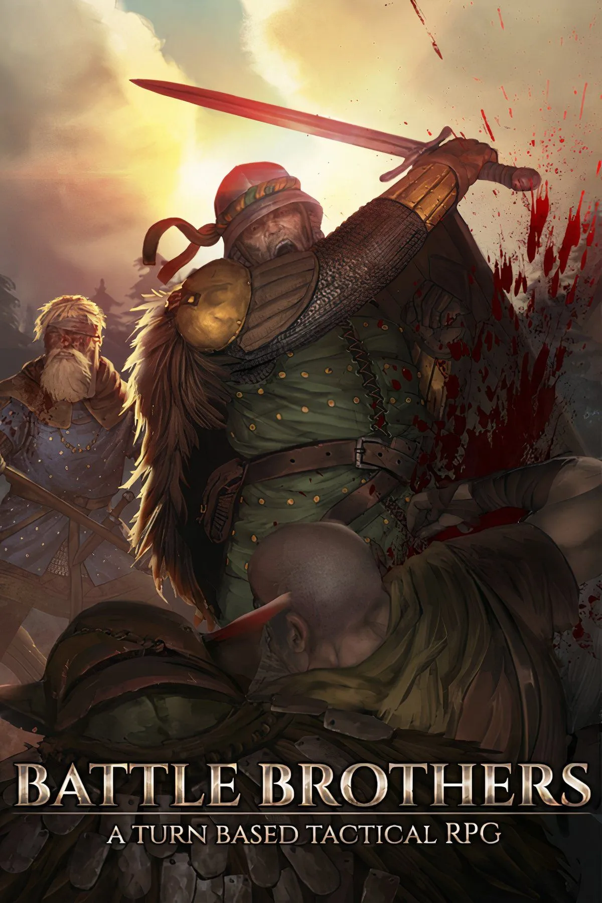 Đội lính đánh thuê Battle Brothers trong trận chiến theo lượt với những kẻ thù quái dị.
