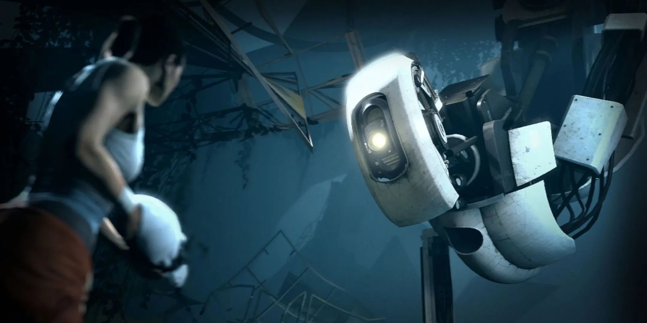 GLaDOS và Chell trong Portal 2, điển hình cho phong cách giao tiếp châm biếm độc đáo