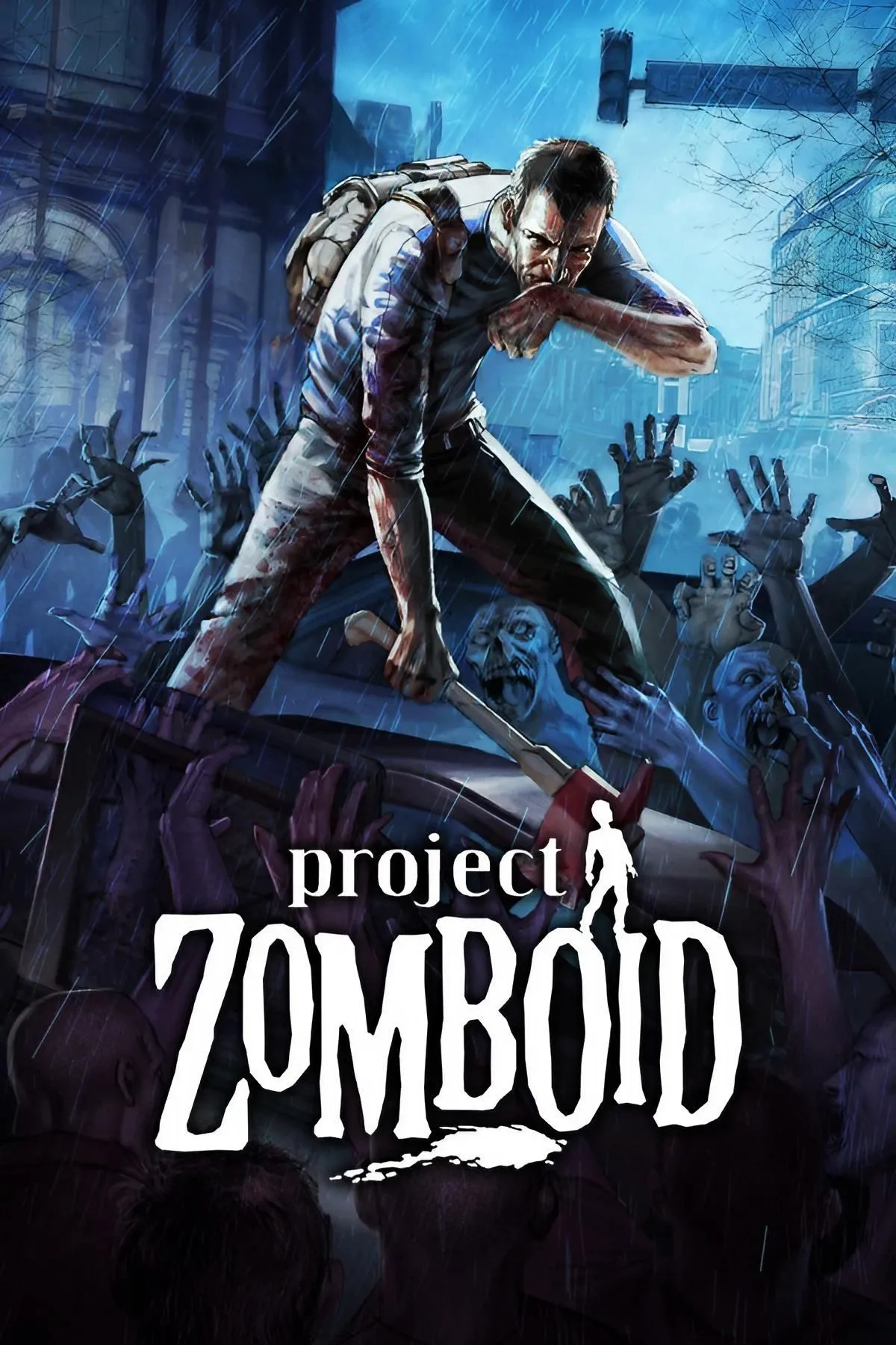 Góc nhìn isometric của Project Zomboid, cho thấy sự tàn phá của zombie và nguy hiểm môi trường xung quanh.