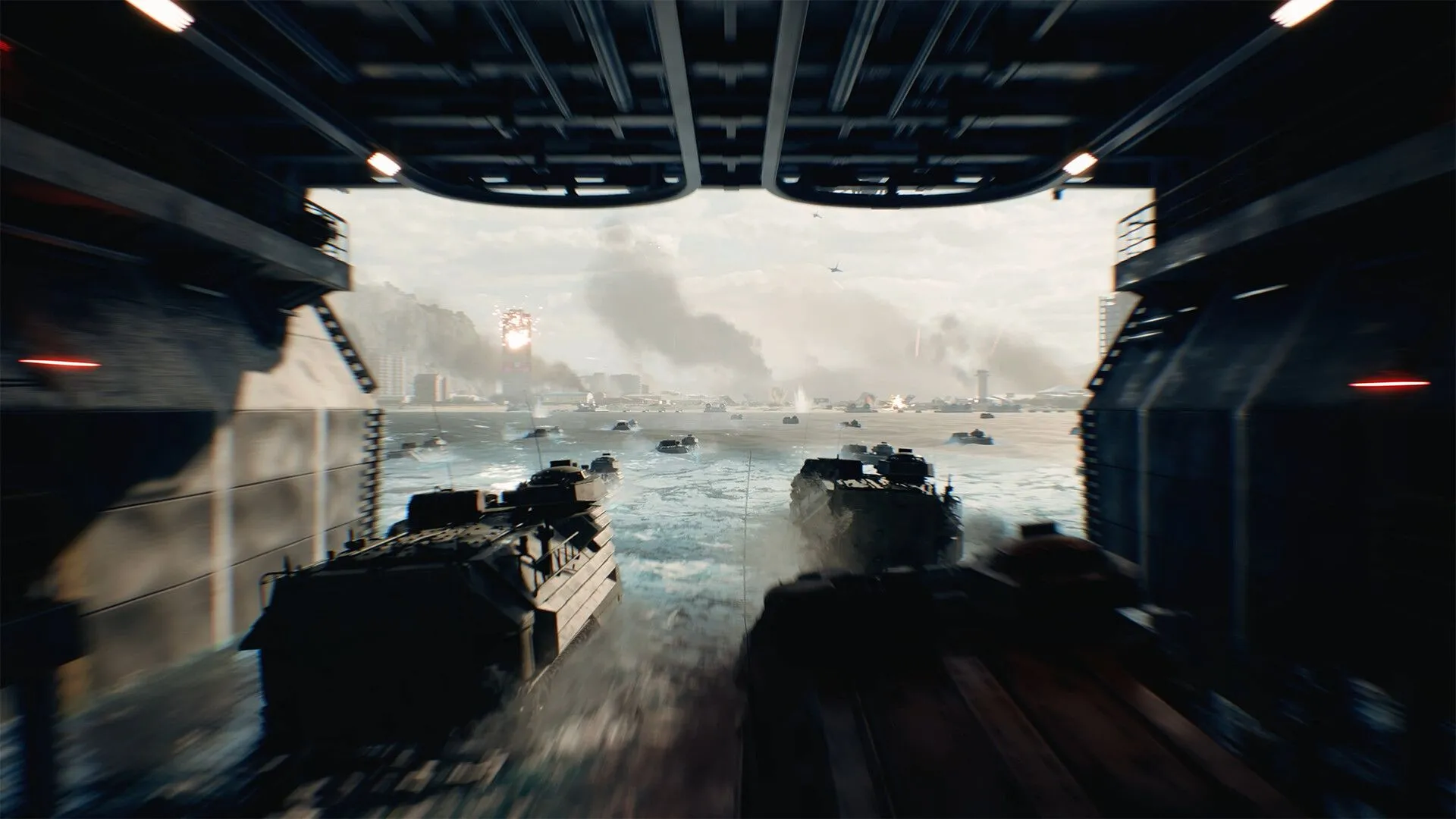 Góc nhìn người lính trong một trận đấu căng thẳng của Battlefield 6, thể hiện đồ họa chi tiết.