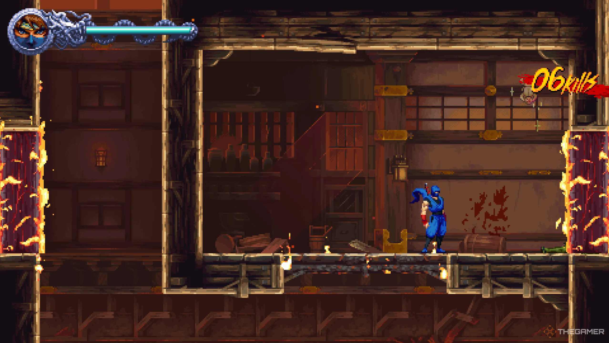 Golden Scarab thứ ba tại màn Seized by Dark Forces, dễ dàng tìm thấy khi leo lên ngôi nhà đang cháy trong Ninja Gaiden: Ragebound.