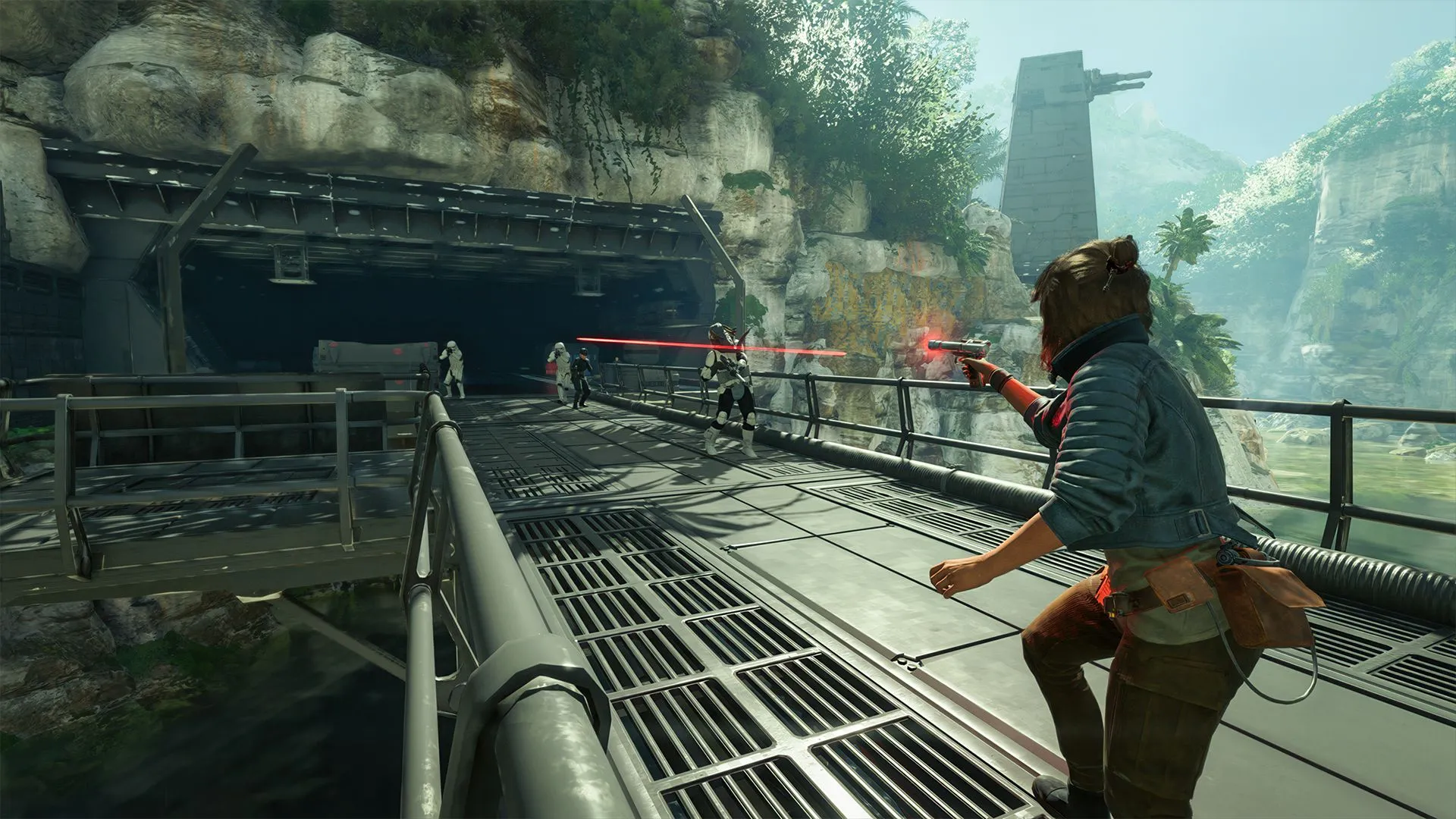 Hình ảnh gameplay Star Wars Outlaws trên Nintendo Switch 2 cho thấy các vấn đề về đồ họa và texture