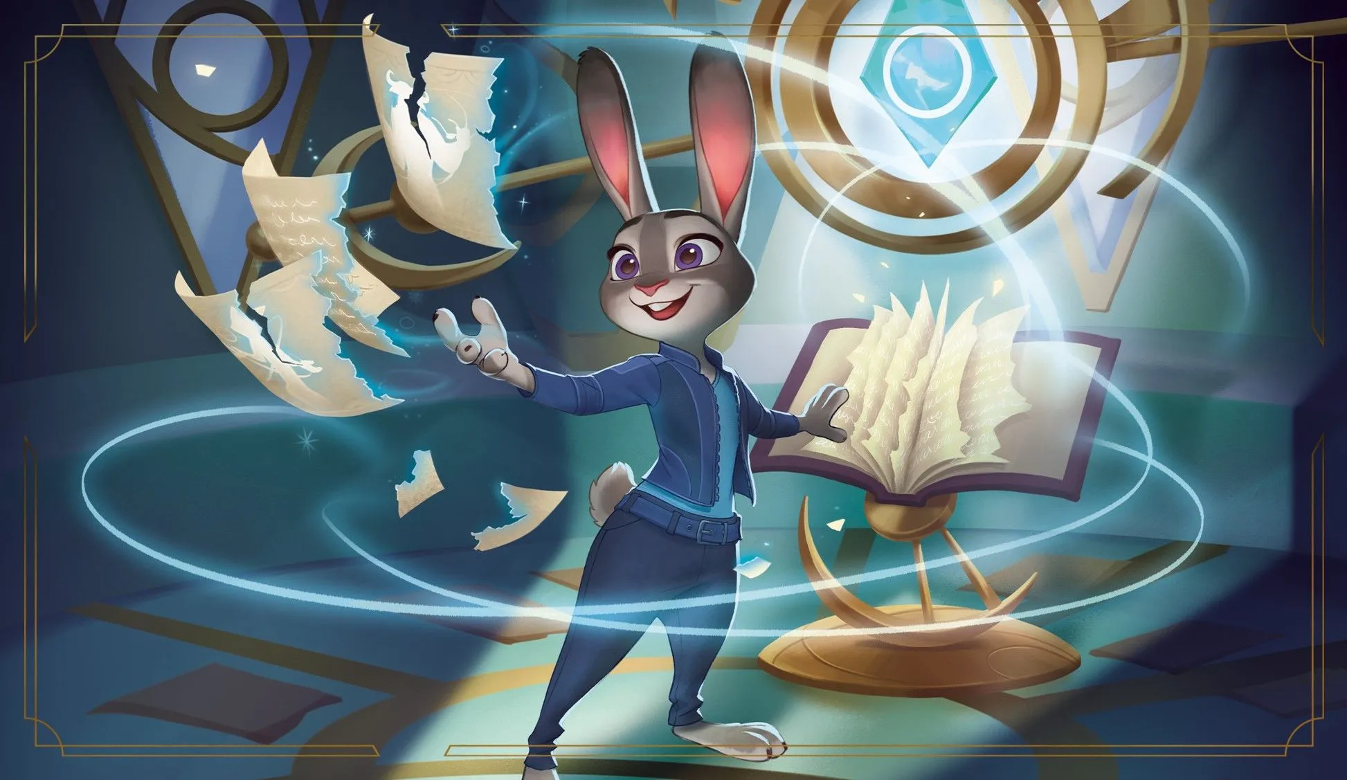 Hình ảnh quảng bá Zootopia cho bộ mở rộng Disney Lorcana Whispers in the Well