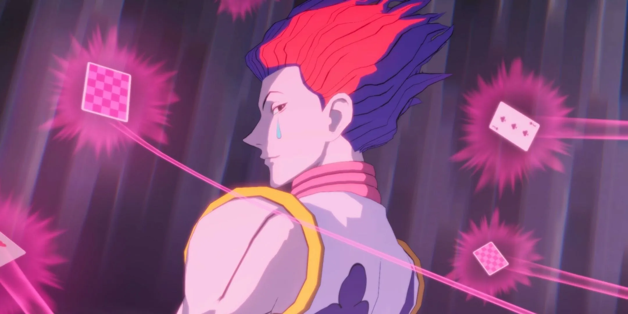 Hisoka Morow thể hiện kỹ năng chiến đấu ấn tượng trong Hunter x Hunter: Nen x Impact, là một trong 16 nhân vật có thể điều khiển.