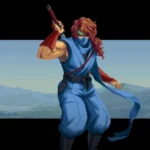 Kenji trong đoạn cắt cảnh của Ninja Gaiden: Ragebound, thể hiện nét mặt biểu cảm và chi tiết đồ họa pixel art ấn tượng