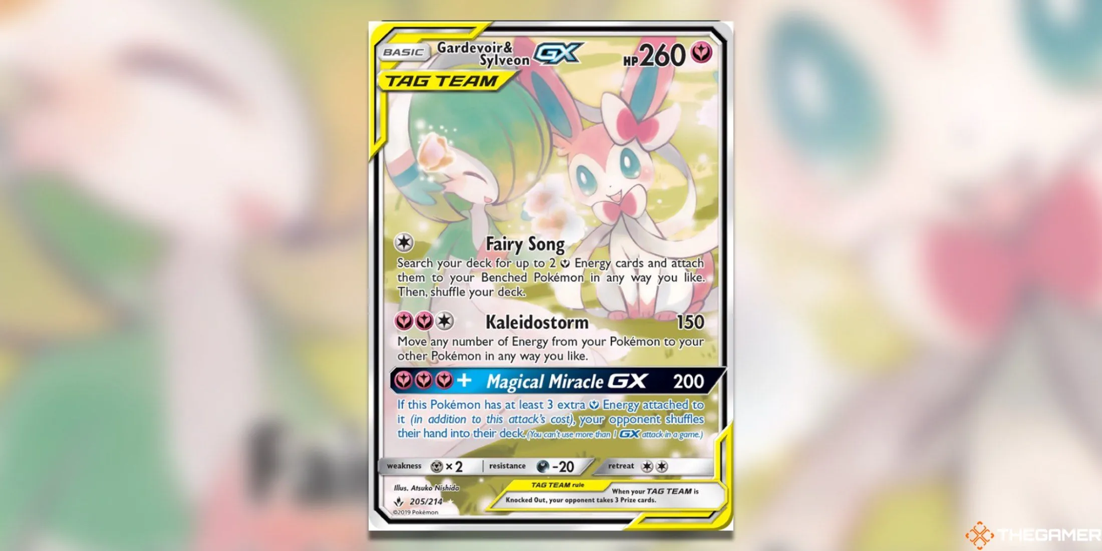 Lá bài Gardevoir &amp; Sylveon GX Alternate Full Art từ set Unbroken Bonds, lá bài giá trị nhất của Pokemon Kalos.