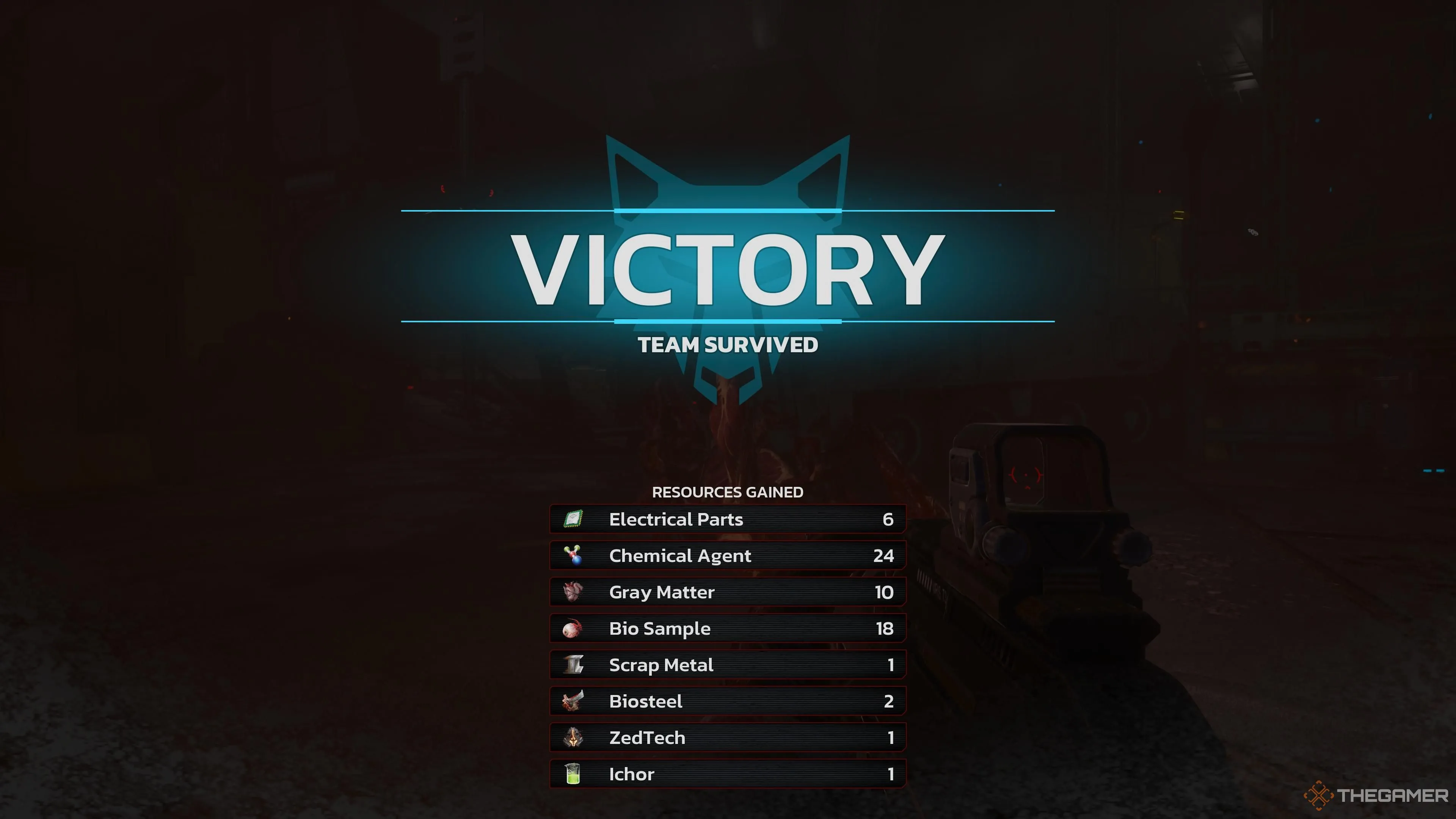 Màn hình chiến thắng và các tài nguyên người chơi kiếm được trong Killing Floor 3.