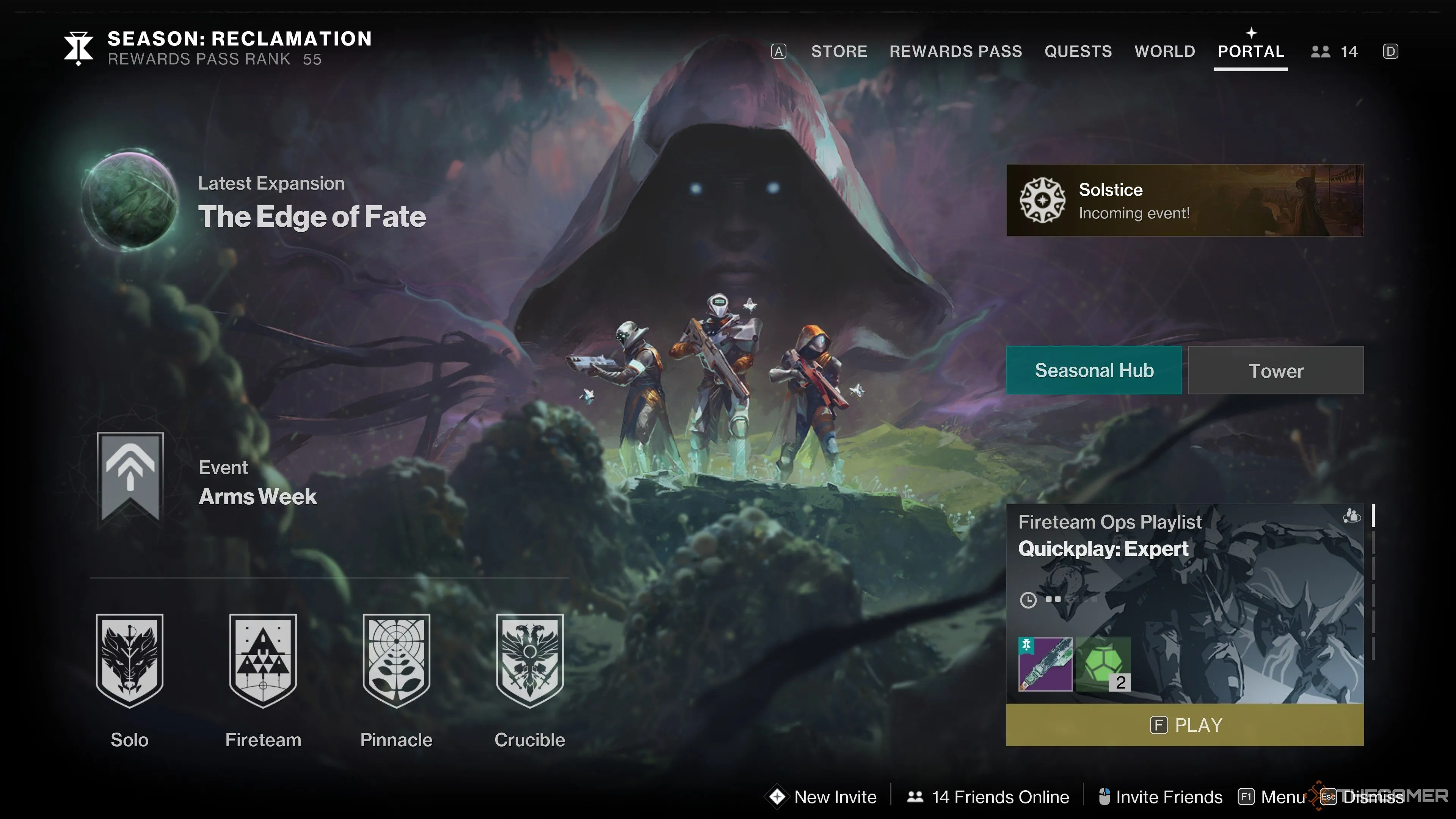 Menu Arms Week trong Portal Destiny 2