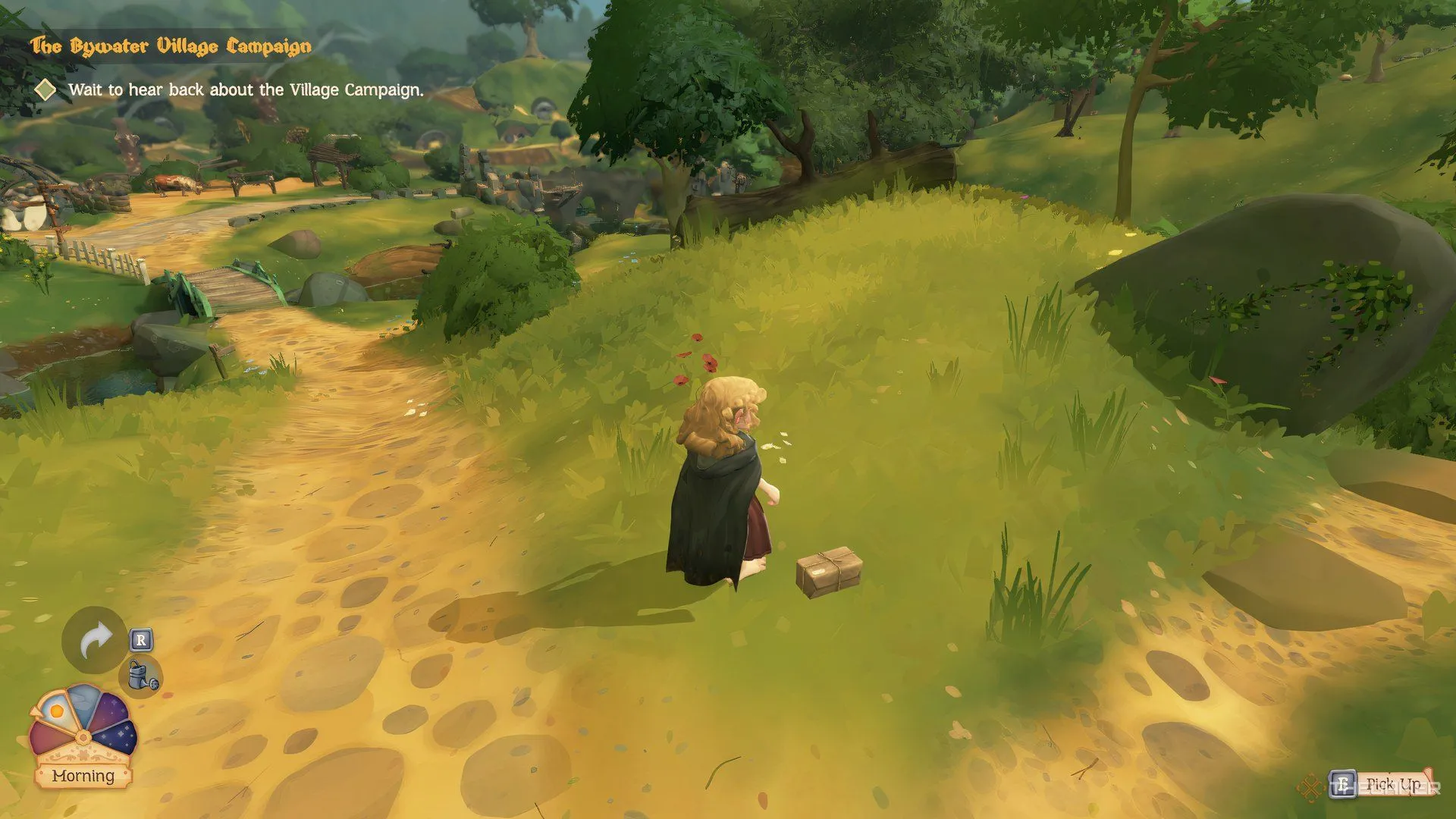 Một bưu kiện bị đánh rơi nằm trên con đường mòn trong Tales of the Shire, chờ được trả lại chủ.