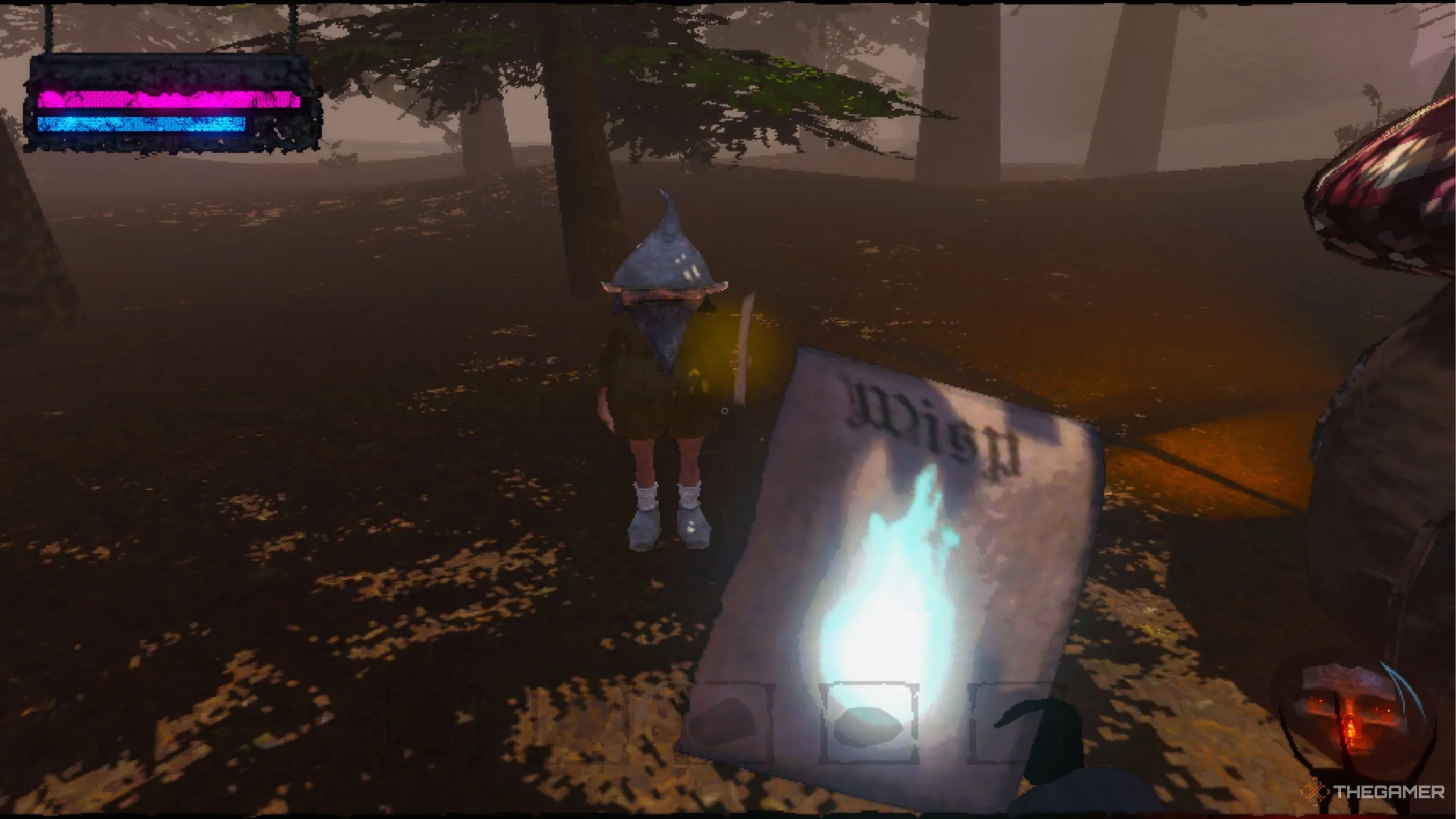 Người chơi Mage Arena giao dịch với thương nhân gnome để nhận phép thuật mới