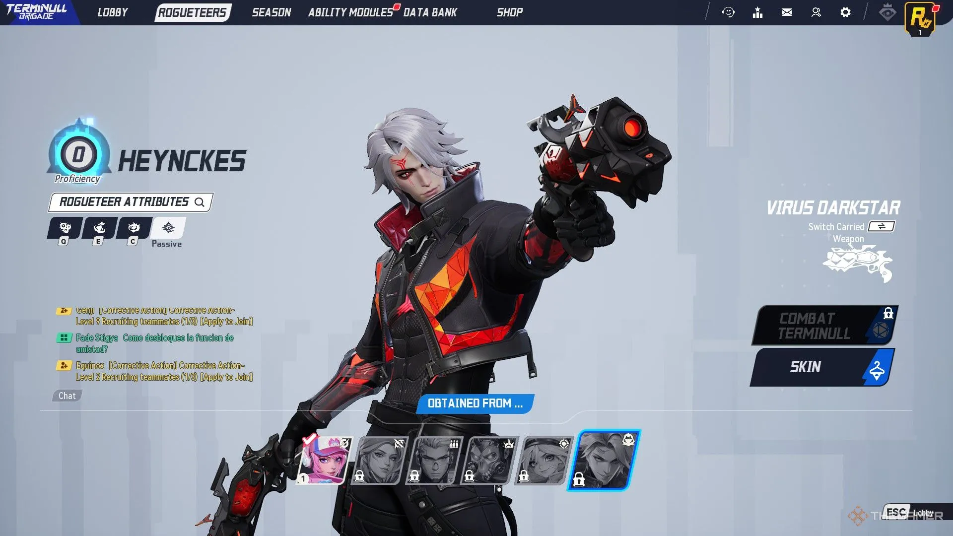 Nhân vật Heynckes trong giao diện Rogueteer của game Terminull Brigade.