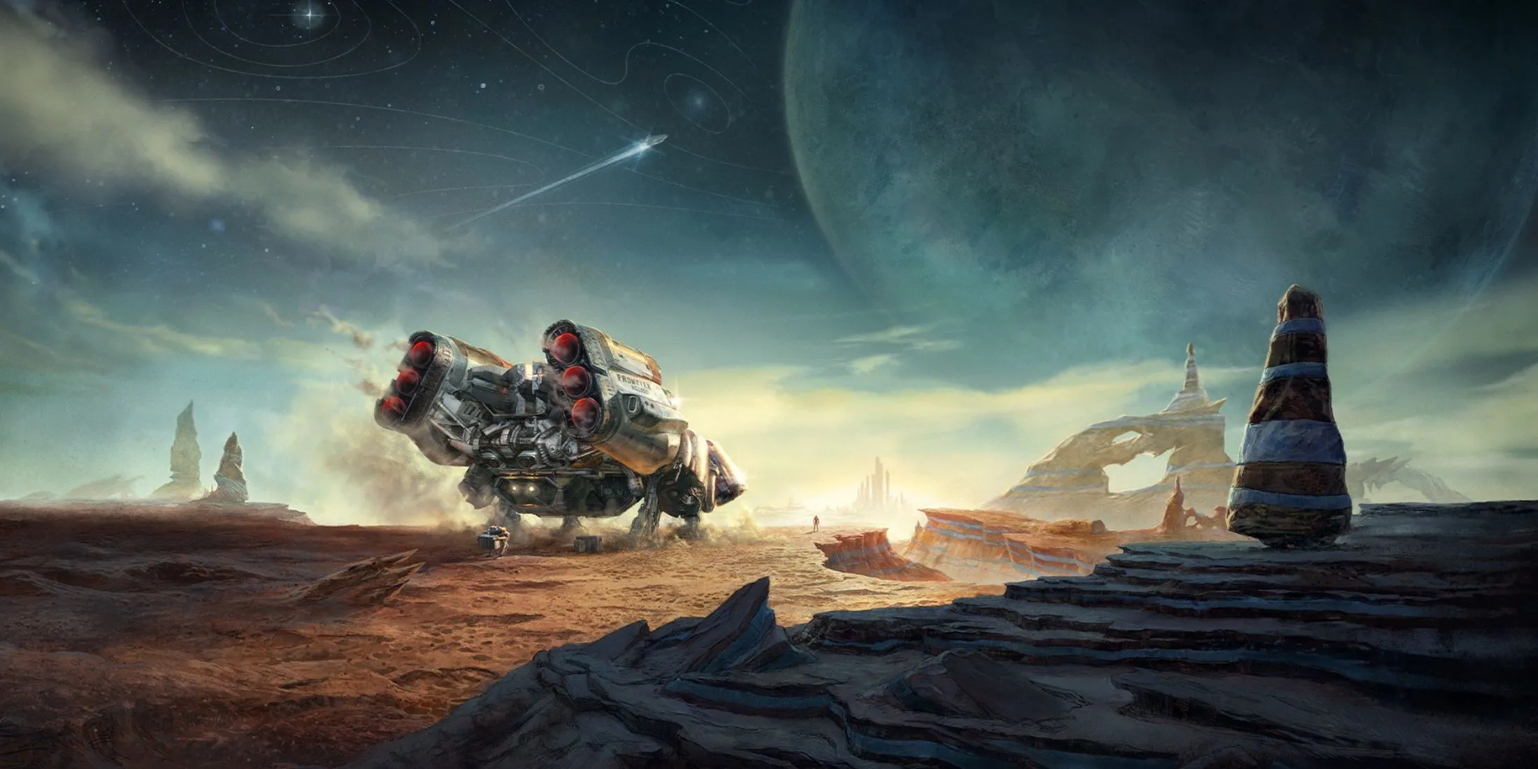 Nội thất khoang tàu vũ trụ trong Starfield, thể hiện không gian phiêu lưu rộng lớn của game.