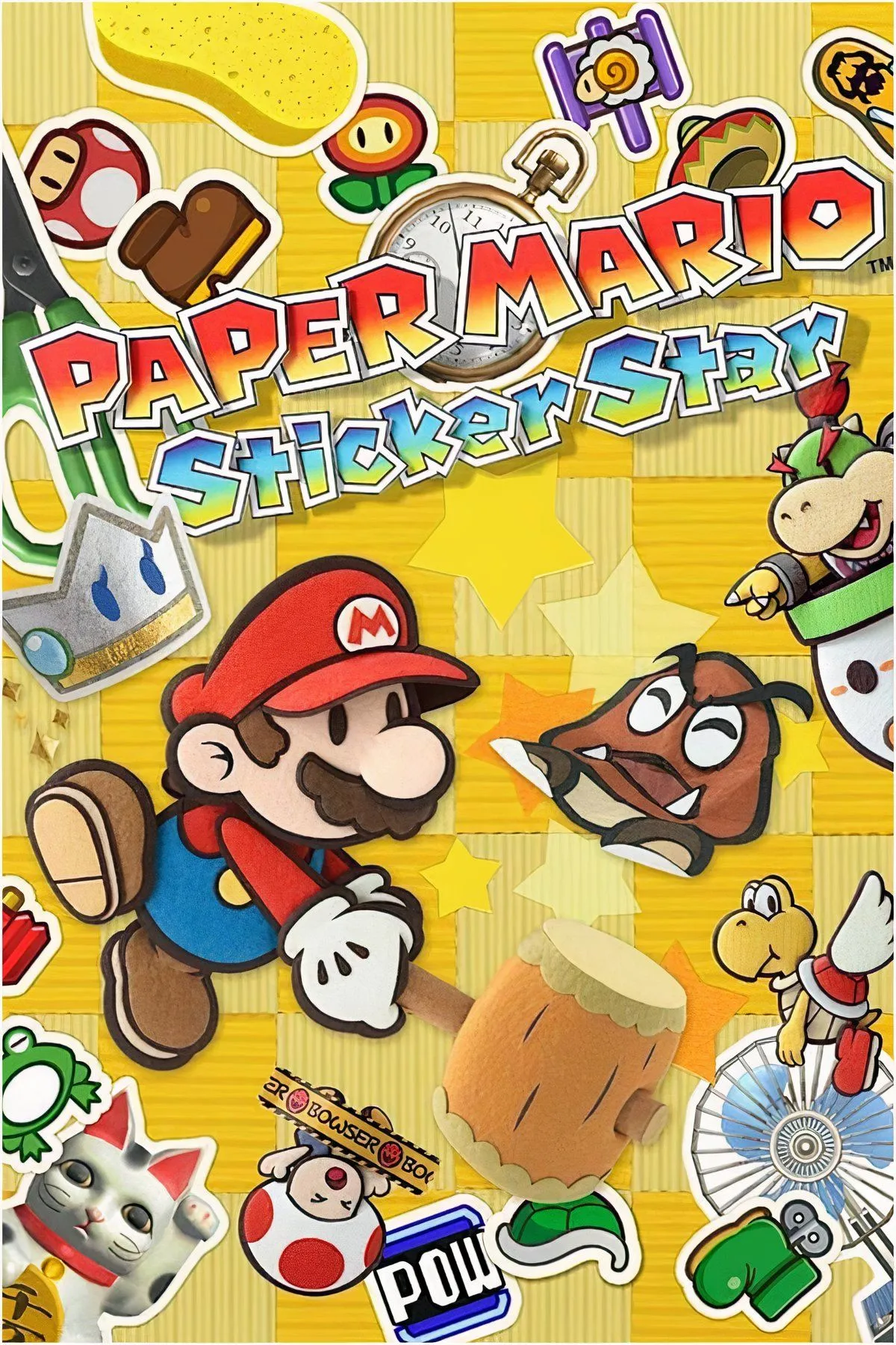 Paper Mario Sticker Star với hình ảnh Mario và Luigi cùng cơ chế chiến đấu dùng Sticker