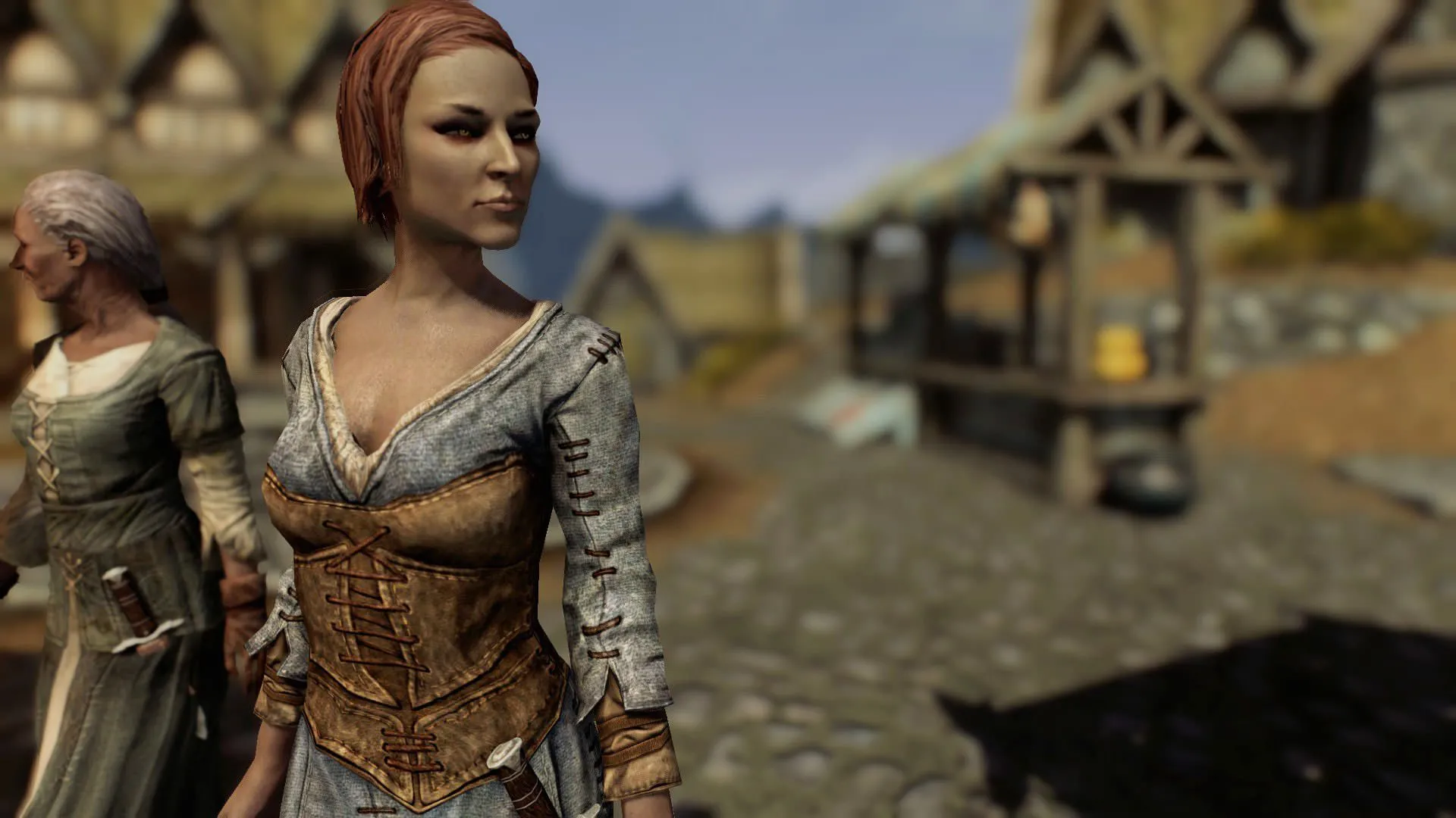 Phụ nữ tên Ysolda ở chợ trong Skyrim