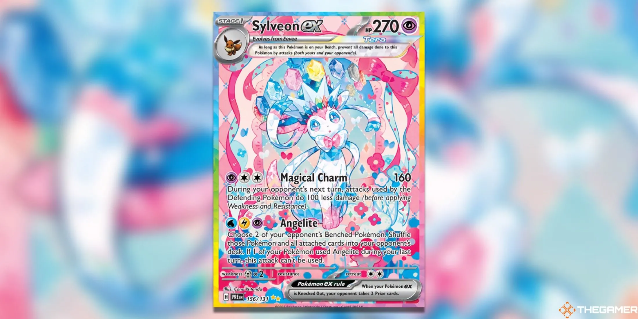 Sylveon ex Special Illustration Rare từ set Prismatic Evolutions, thể hiện vẻ đẹp lộng lẫy của Pokemon này.