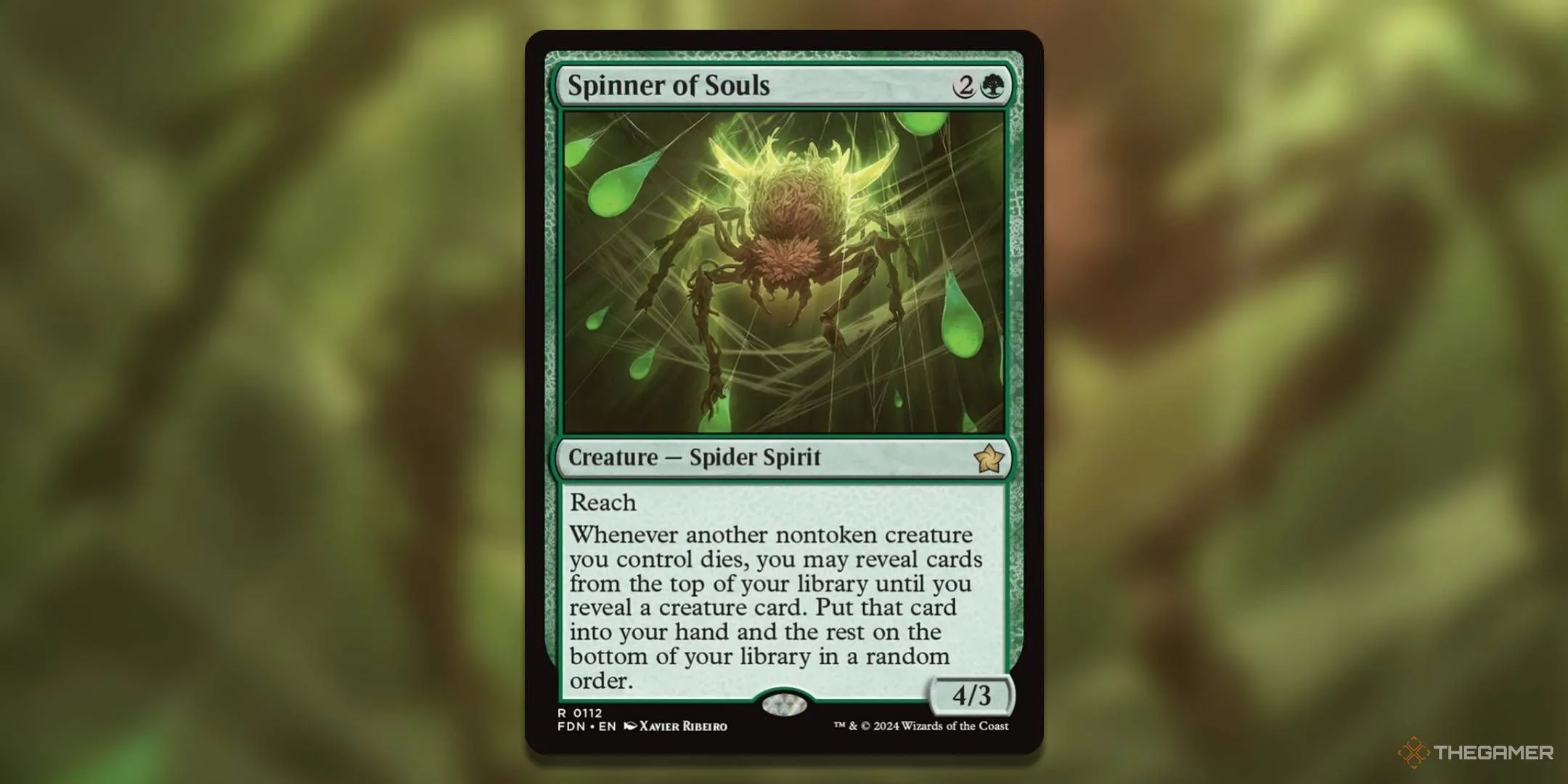 Thẻ bài Spinner of Souls từ Magic The Gathering, với hình ảnh một sinh vật tạo ra linh hồn.