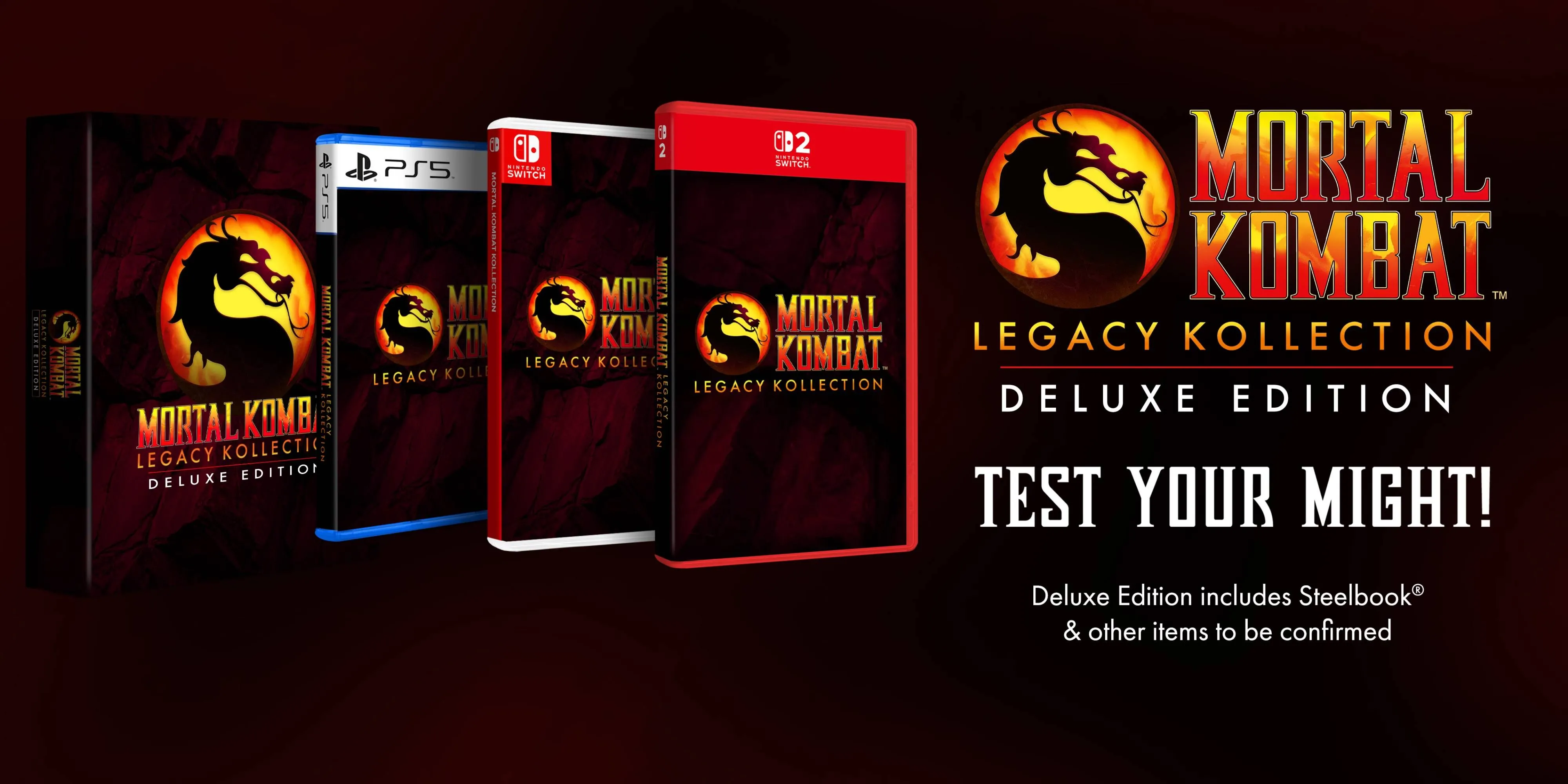 Tổng quan các phiên bản vật lý của Mortal Kombat Legacy Kollection trên PlayStation và Xbox, hiển thị bìa game và nhãn hiệu Digital Eclipse